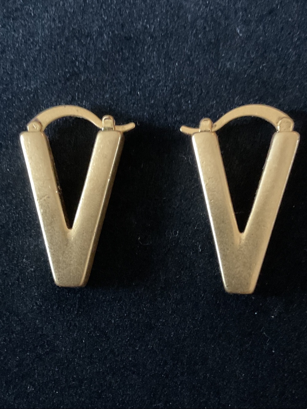 Versace Gold V-Logo Drop Earrings - Picture 5 of 5